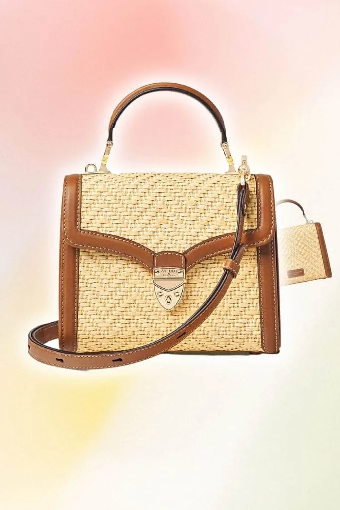 straw bag Aspinal of London
