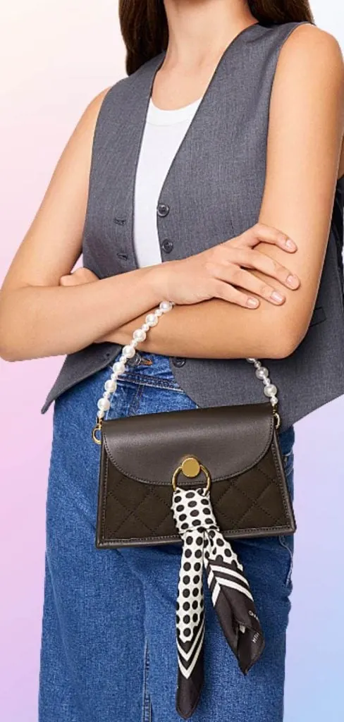 Charles & Keith beaded Handle Scarf Bag