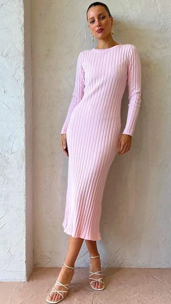 long sweater dress heels