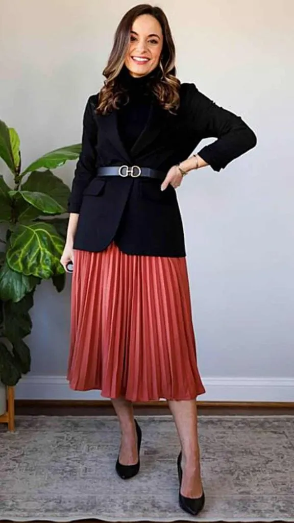 Winter first day of work office look