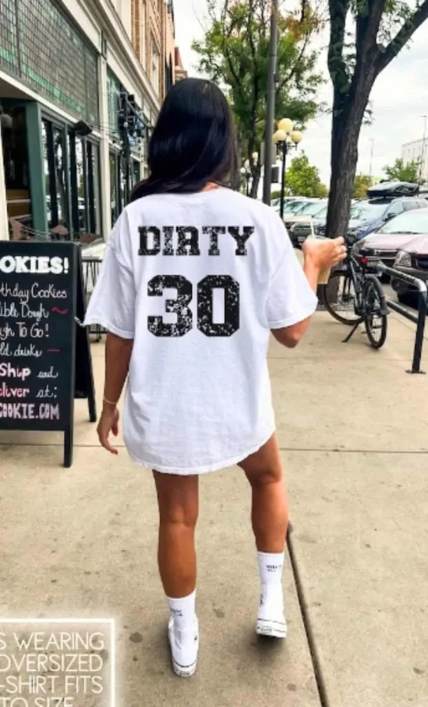 DIRTY 30 tee dress Etsy