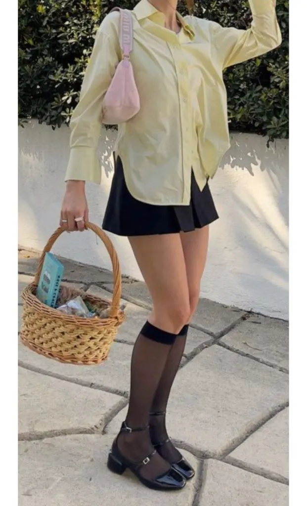 knee high socks and Mary Jane