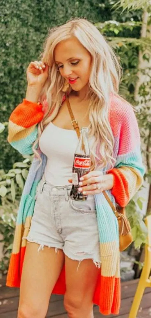 rainbow cardigan carnival outfit