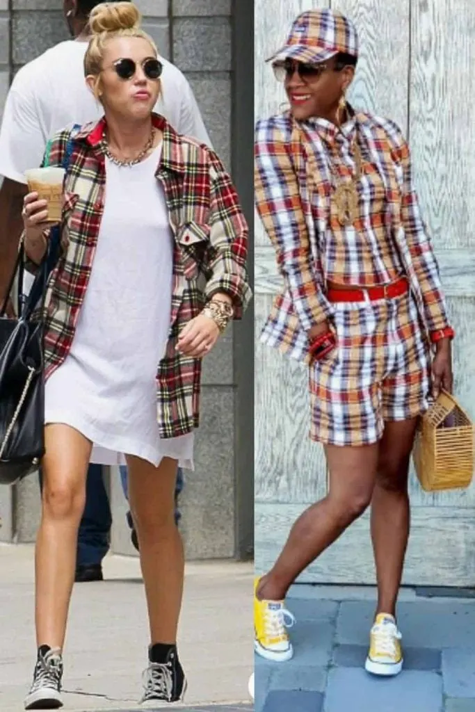 patterned dress and converse