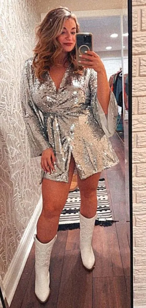 plus size disco party outfits white boots