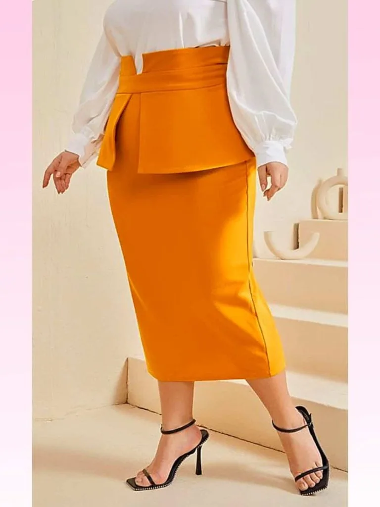 peplum skirt with shirt tuck in