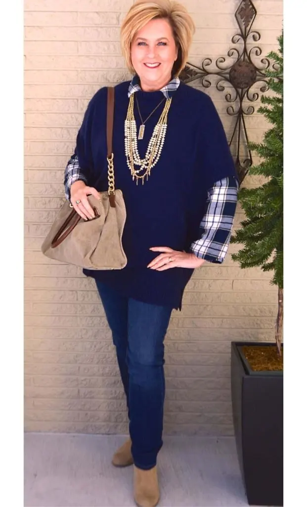 layered outfit with ankle boots