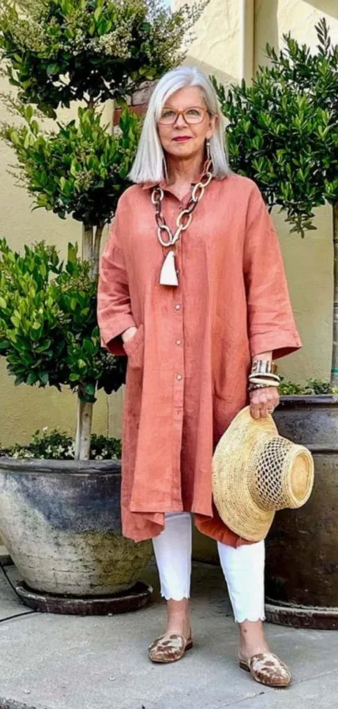 dresses and leggings senior woman