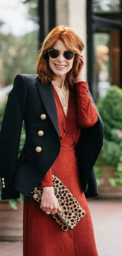 rust animal prints outfit idea