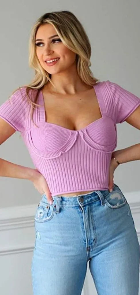 LILAC TOP and jeans outfit