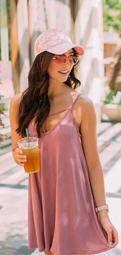 BASEBALL CAP spaghetti strap dress