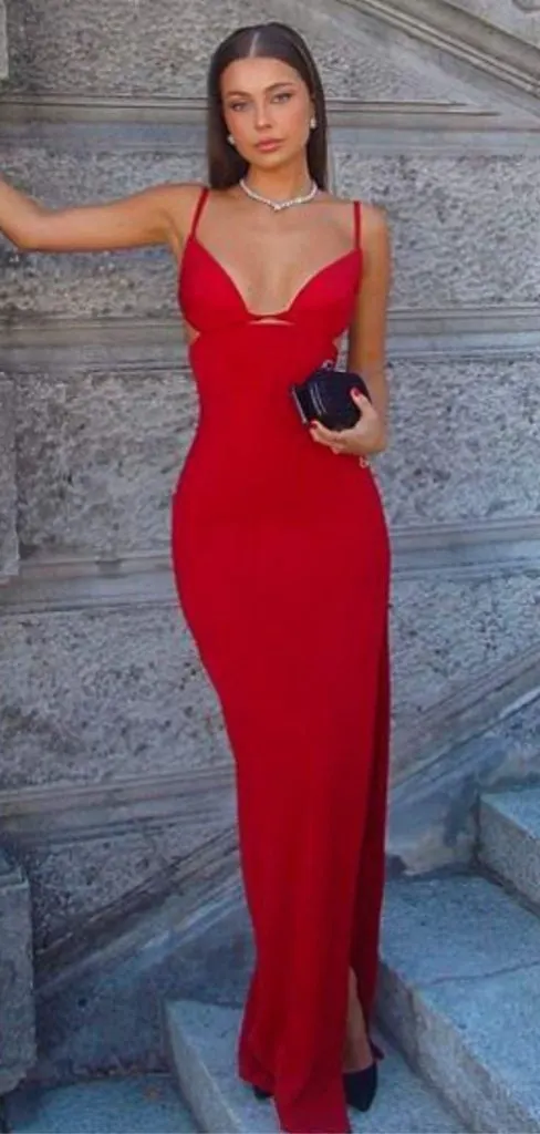 charity gala red dress