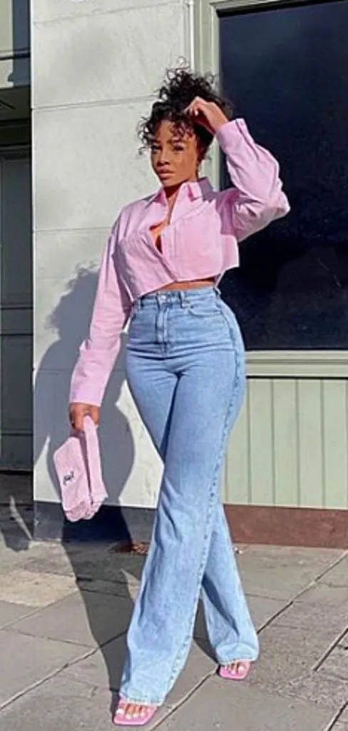 what to wear cropped button-down shirt