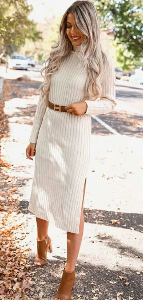 what to wear sweater knitted skirt