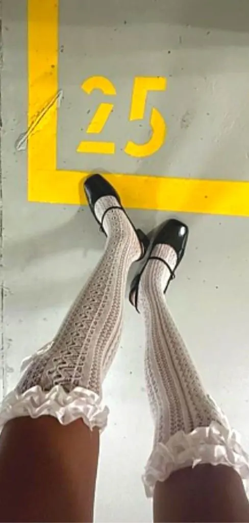 knee thigh socks and Mary Janes