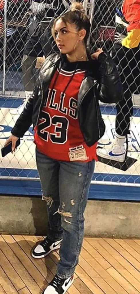 basketball jersey with outerwear