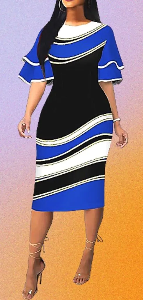 colorblock dress for mature ladies
