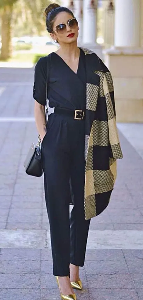 how to style jumpsuit cute with high heels