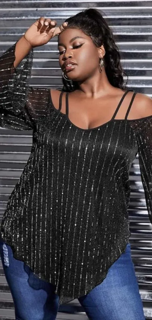 plus size formal beaded top