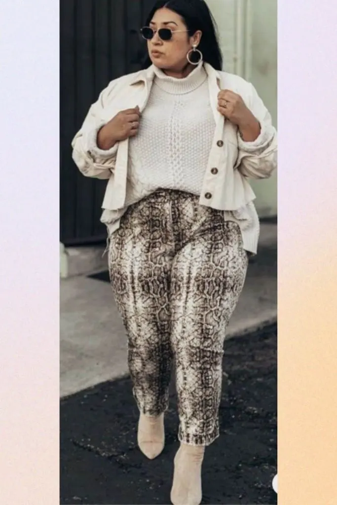 plus size animal print pants