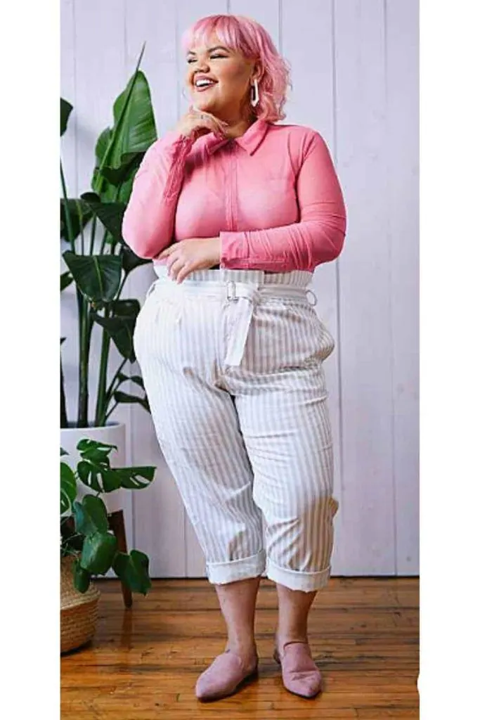 paperbag pants plus size wedding guest