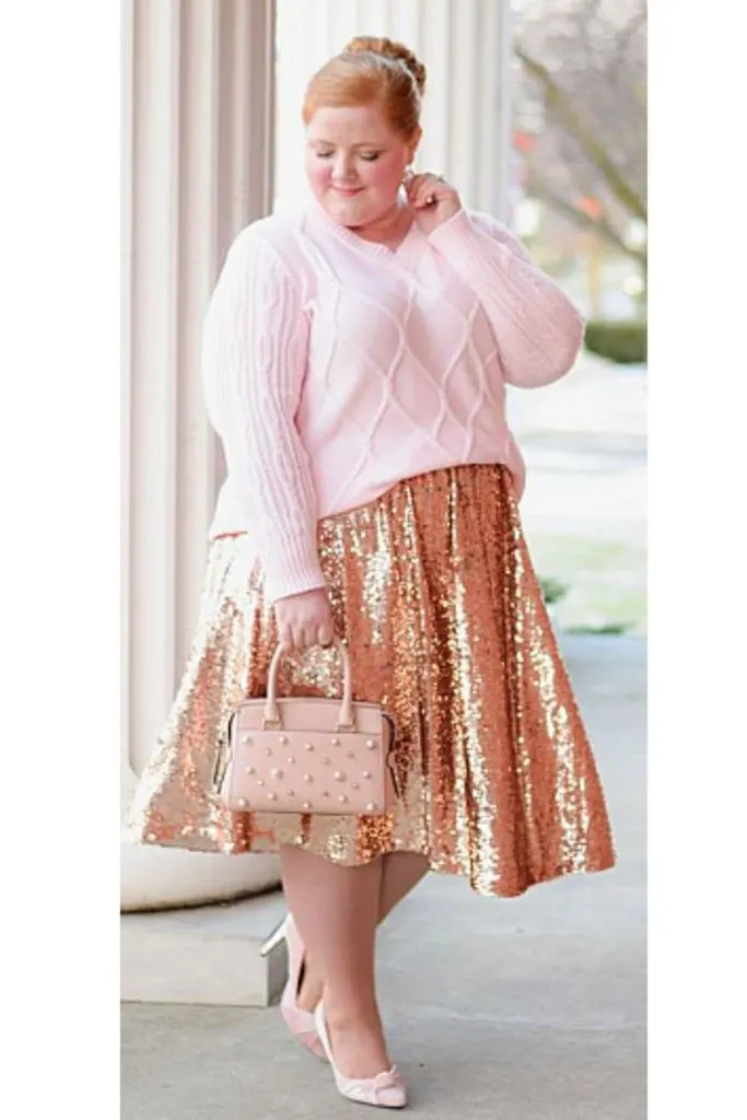 pink sweater plus size wedding