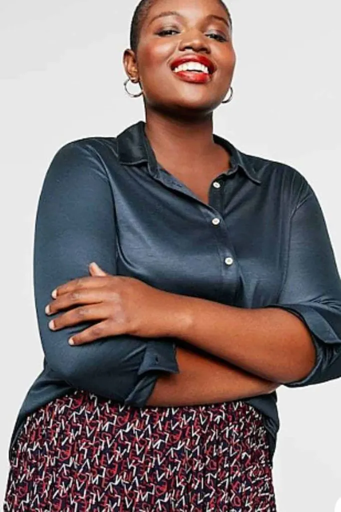 satin shirt WEDDING plus size