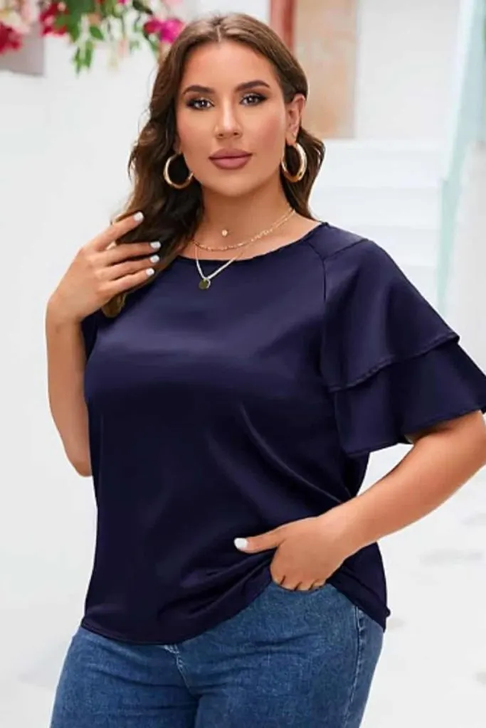 satin top plus size wedding