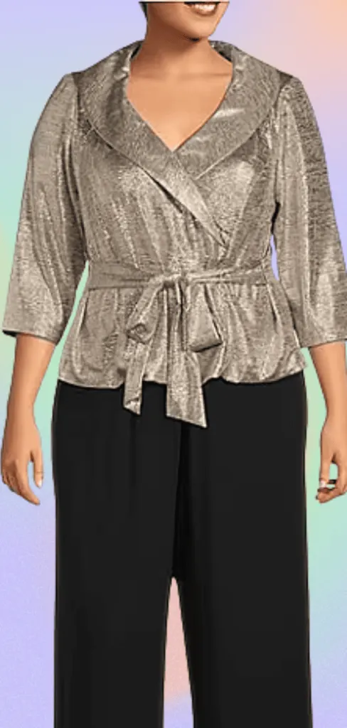 Plus size peplum dressy top