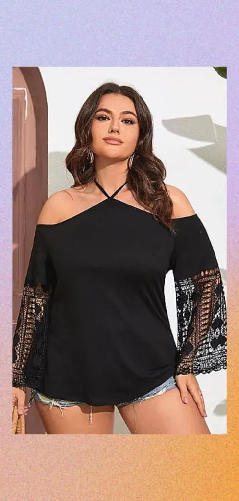 dressy plus size blouse shoulder line