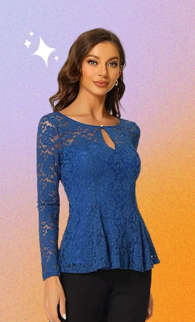amazon lace peplum top