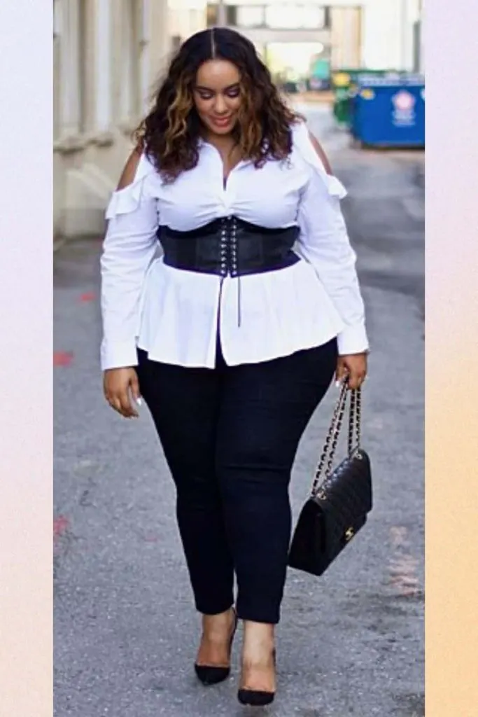 plus size pants corset belt