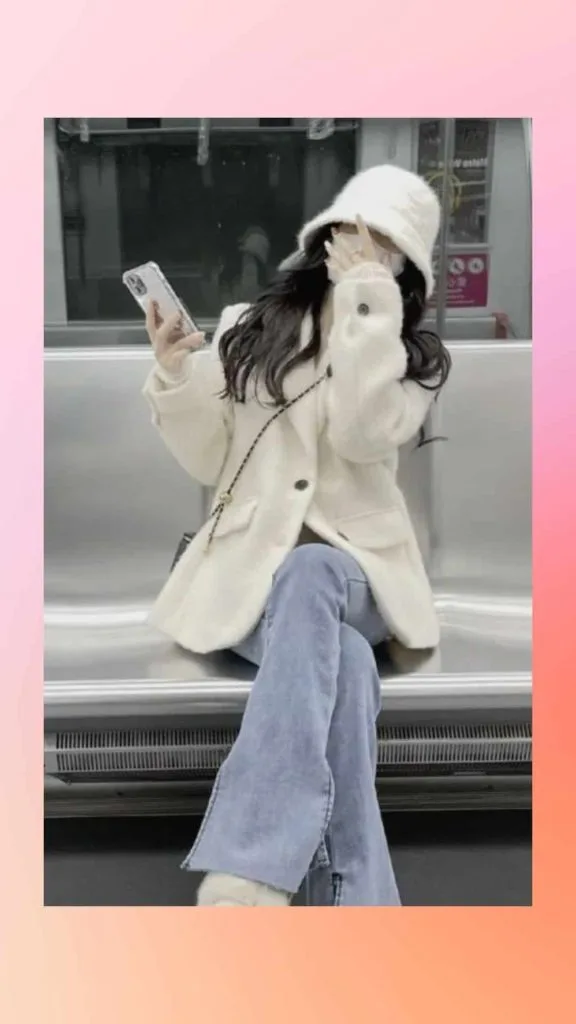 cute bucket hat school girl outfit