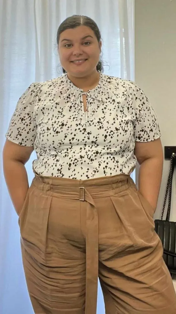 paper bag pants plus size professional