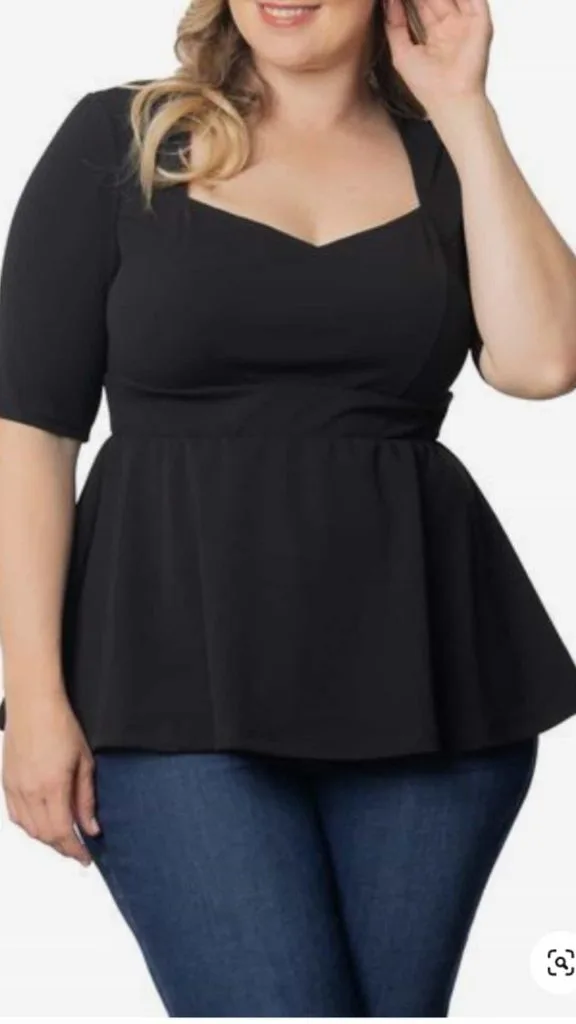 black peplum top plus size