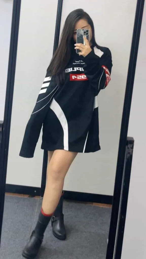 race car oversized sweater outfit fashion