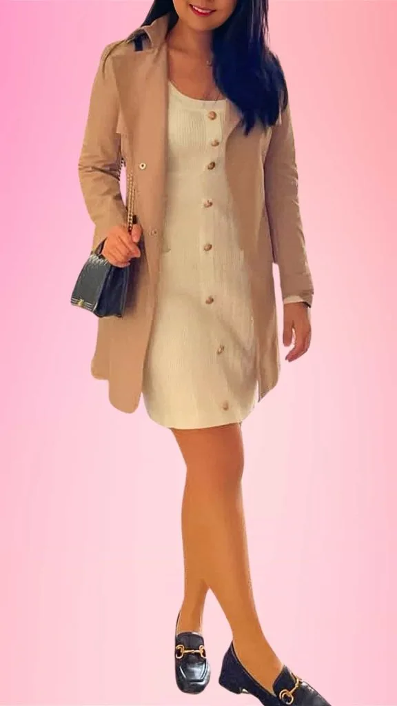 rainy day outfit trench coat