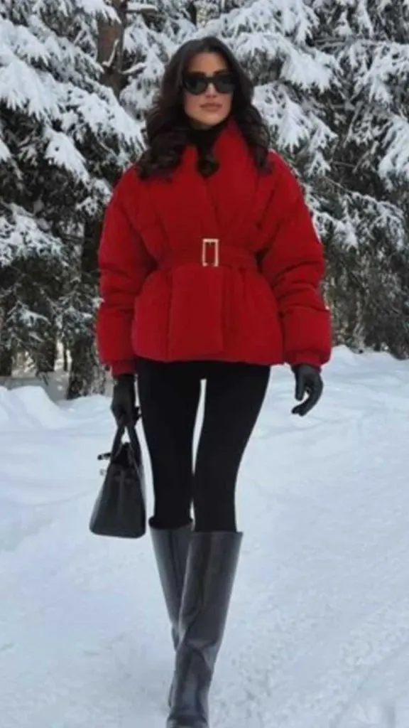 What to wear to play in snow puffer jacket