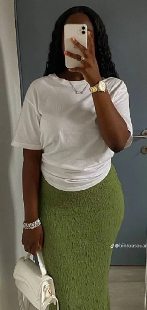 cute casual black girl Sunday church outfit