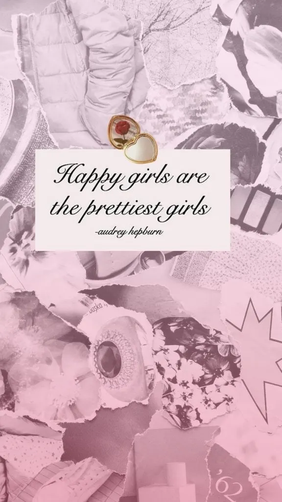 Pink Audrey Hepburn quote fashion wallpaper