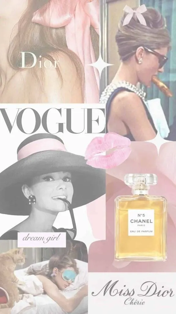 Fashion Designer brand collage wallpaper white overlay