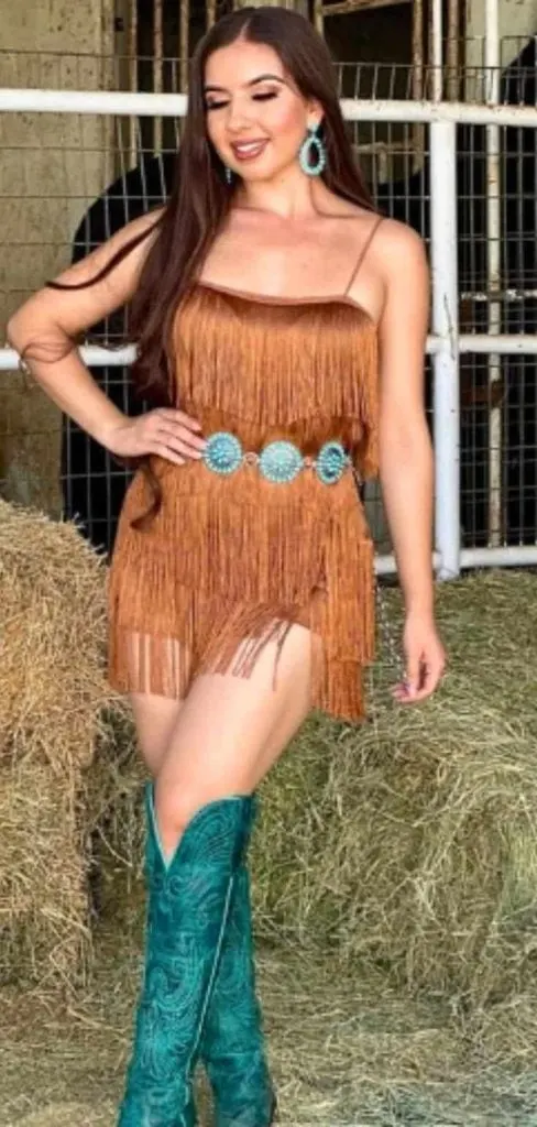 brown fringe dress boots 