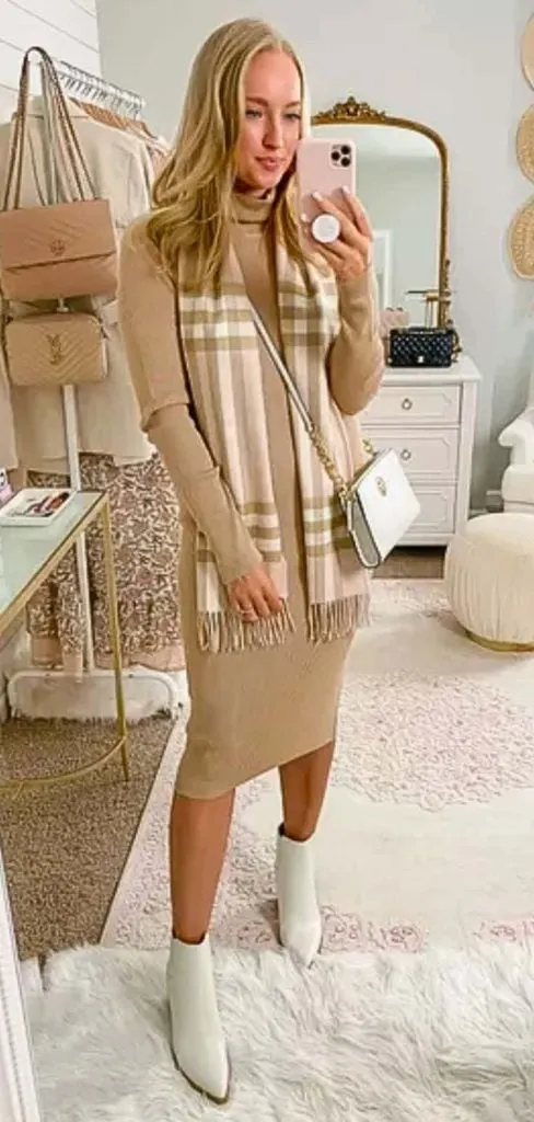 monochrome outfit Burberry scarf