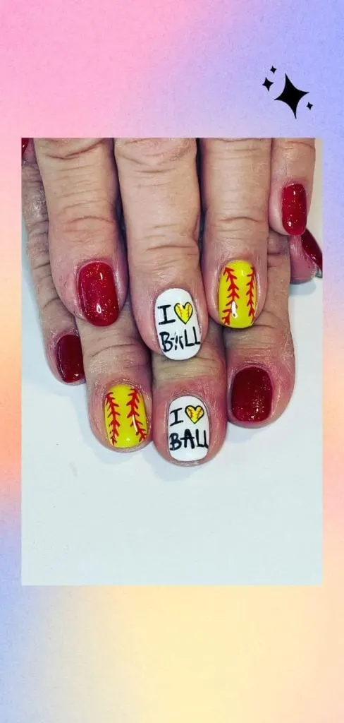 cute softball nail ideas