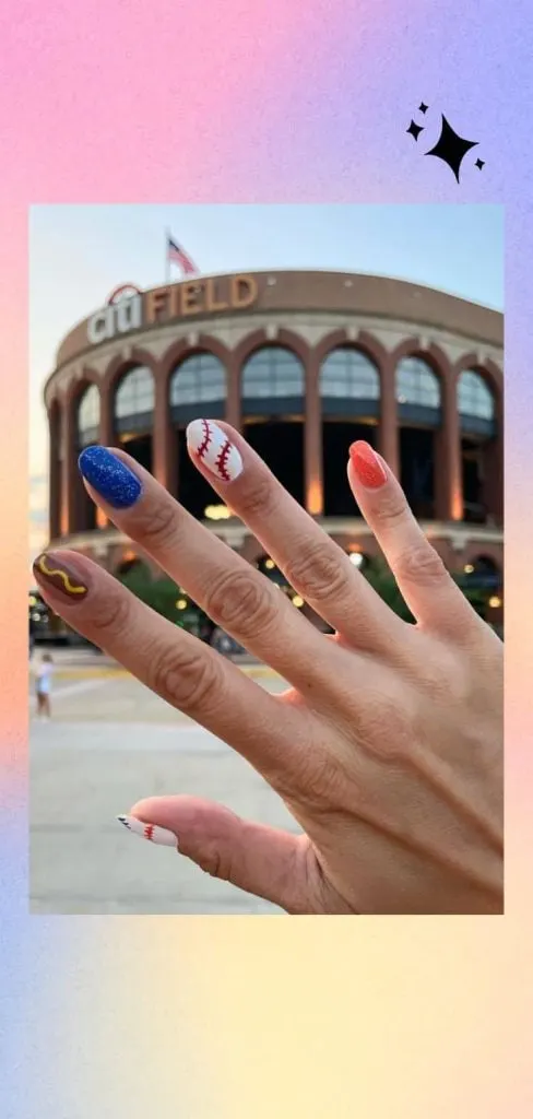 Cute hotdog nail design