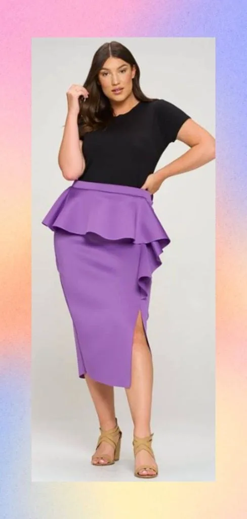 peplum skirt plus size