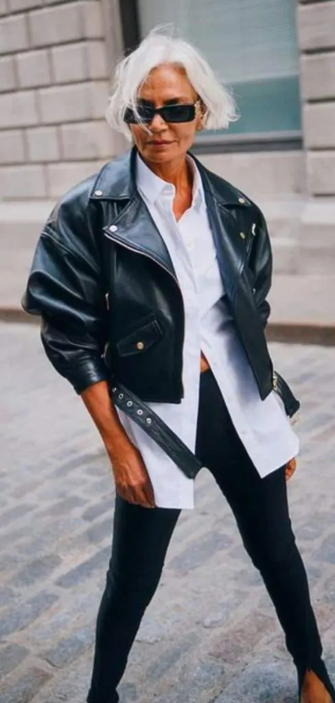 funky clothes for over 50 biker jacket