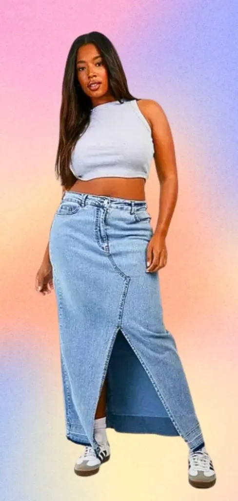 denim skirt for plus size