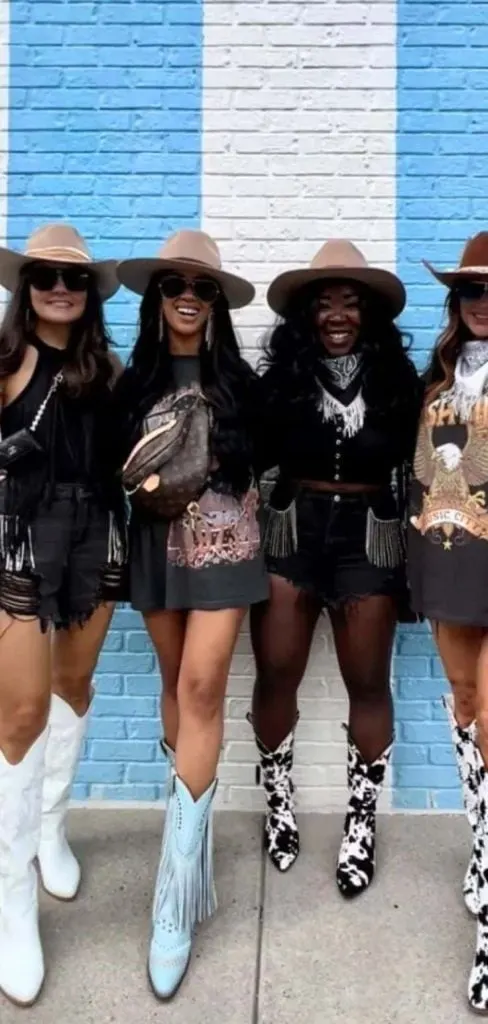 black girl dress and cowboy boots