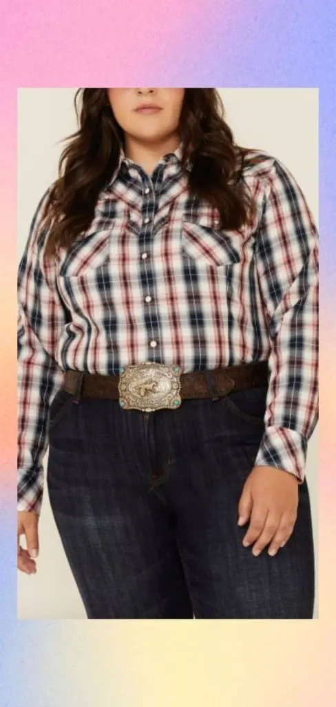 flannel shirt plus size cowgirl